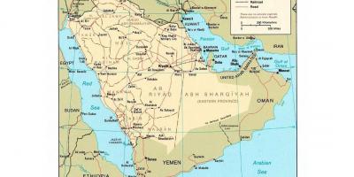 사우디아라비아지도와 주요 도시
