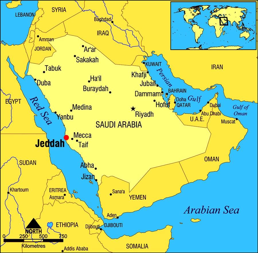 제다 KSA 지도