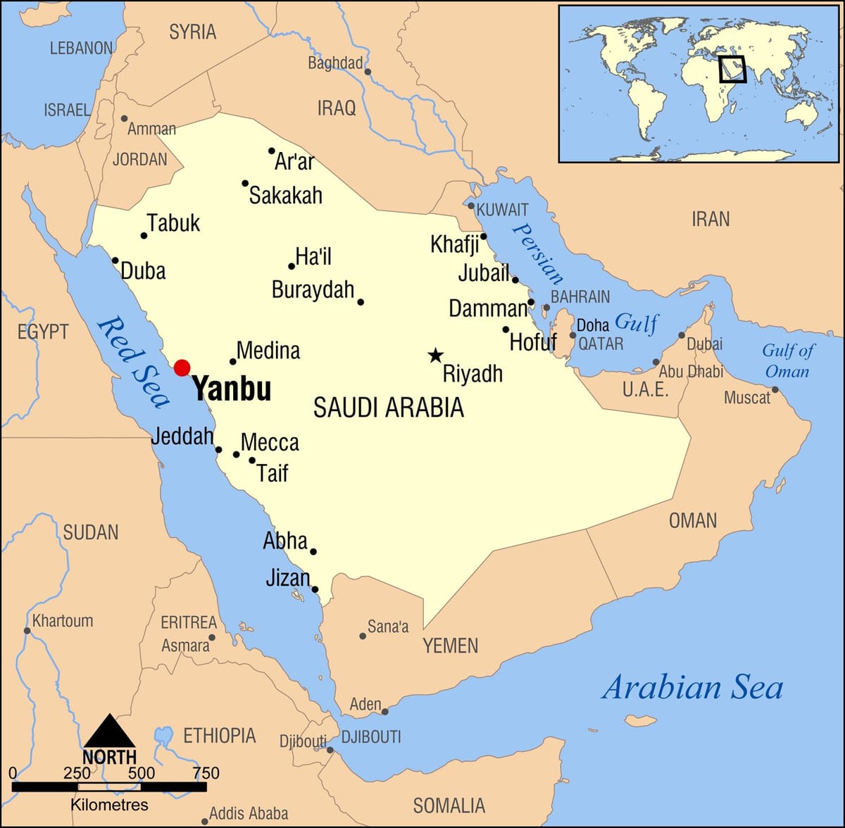 얀부 KSA 지도