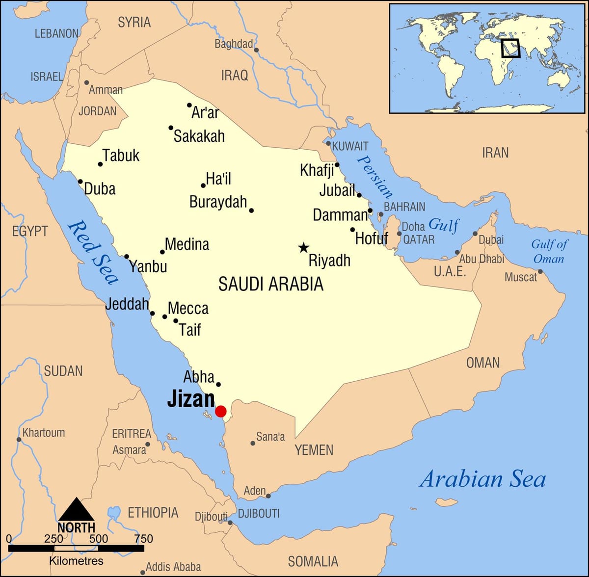 지잔 KSA 지도