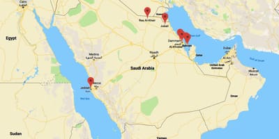 사우디 아라비아의 지도 al khobar